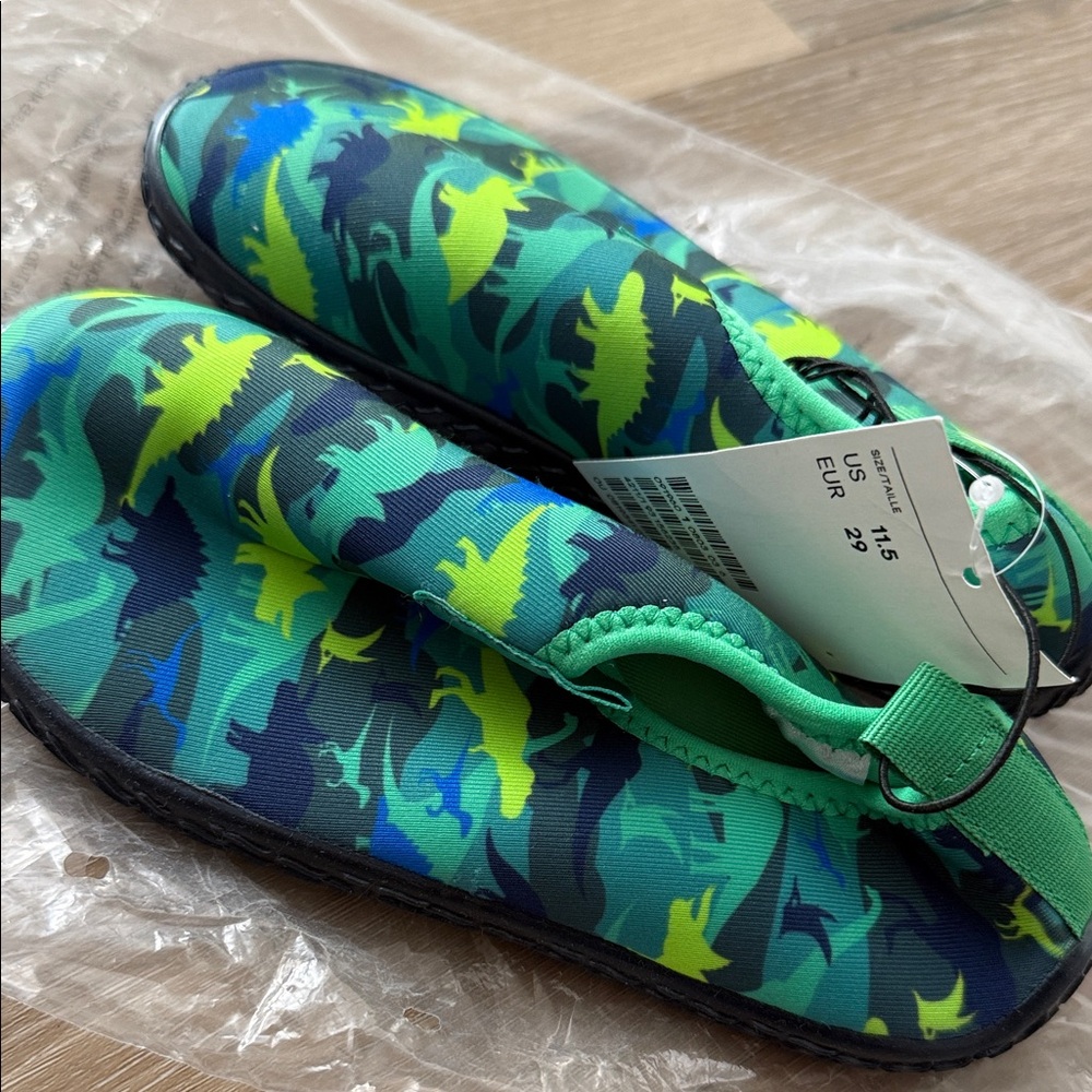 H&M Toddler Blue and Green Dino Water Shoes